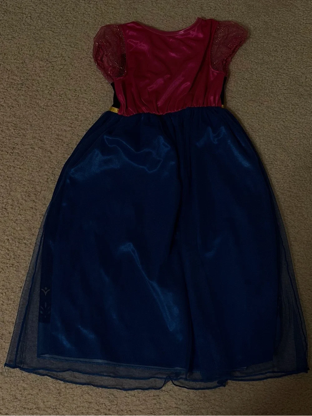 Disney Girls Frozen Magenta and Blue Sparkle Anna Nightgown Dress Size 6 - Picture 4 of 4